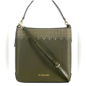 MICHAEL KORS OLIVE HAYES BUCKET HANDBAG